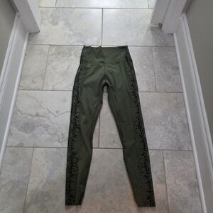 Curves N Combatboots Green Snake Print NKD Leggings